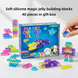 Magi Bloc packaging, 40 soft silicone building block pieces